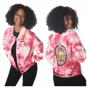 Members Only Bull Denim Tiedye Looney Toons Trucker Jacket
